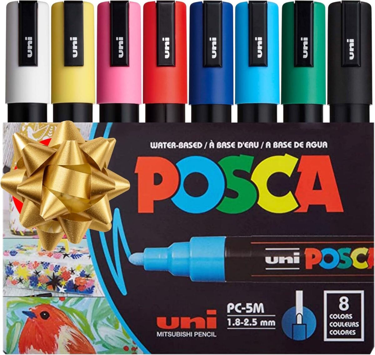 POSCA 8-Color Paint Marker Set, PC-5M Medium