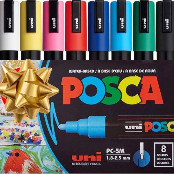 POSCA 8-Color Paint Marker Set, PC-5M Medium