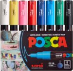 8 Posca Markers 1M, Posca Pens for Art Supplies, School Supplies, Rock Art, Fabric Paint, Fabric Markers, Paint Pen, Art Markers, Posca Paint Markers