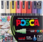 Posca Paint Marker Pen - PC-5M Extra Fine 1.8-2.5 Mm, 16 Colors