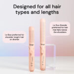 L'ANGE HAIR Le Duo Grande 360° Airflow Styler | 2-In-1 Curling Wand & Titanium Flat Iron Professional Hair Straightener and Curler with Cooling Air Vents to Lock in Style | Adjustable Temp (Blush)