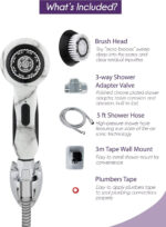 Michael Todd Beauty Hydrojet – Pore-Purifying, Facial Cleansing System - 6-Speed Detoxifying Brush for All Skin Types - 3-Way Diverter, Shower Mount, 5' Shower Hose, Plumbers Tape & USB Charger