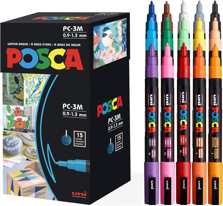 15 Posca Paint Markers, 3M Fine Posca Markers of Acrylic Paint Penswith Reversible Tips | Posca Pens for Art Supplies, Fabric Paint, Fabric Markers, Paint Pen, Art Markers