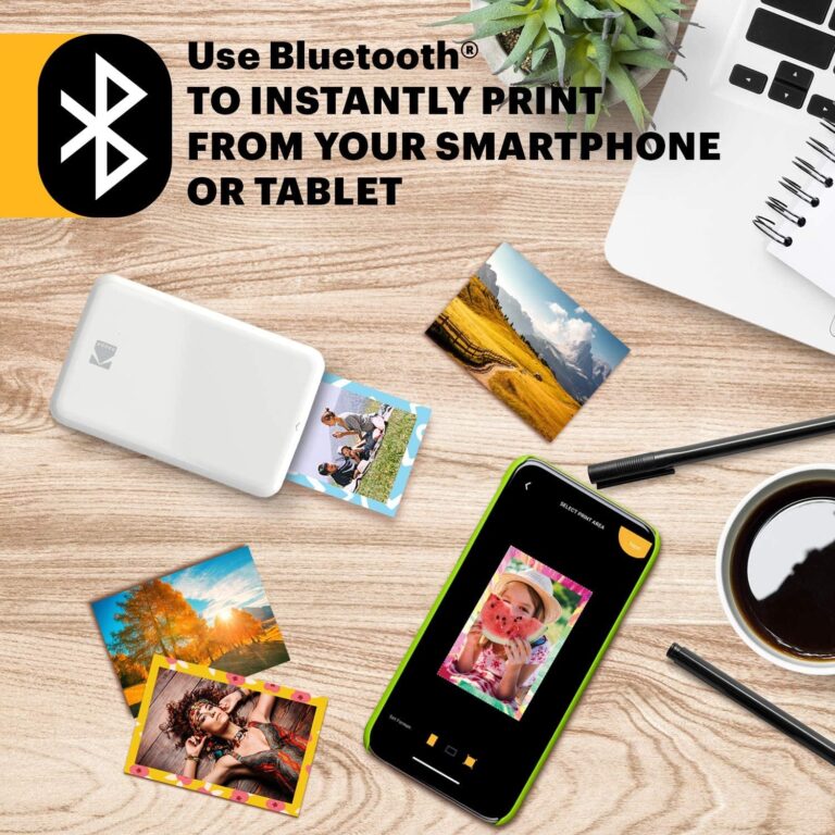 KODAK Step Instant Smartphone Photo Printer - Portable Mini Color Wireless Mobile Printer - Zink 2X3” Sticky-Back Photos - Bluetooth Compatible with Ios & Android Devices - Fun Editing App - White