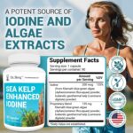 Dr. Berg Sea Kelp Enhanced Iodine - 200 Mcg of Premium Iodine - Seaweed Blend Includes Klamath Blue-Green Algae & Sea Kelp - 90 Capsules