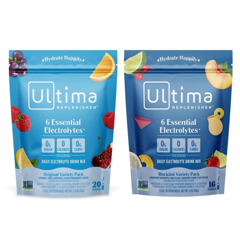 Ultima Replenisher Daily Electrolyte Drink Mix – Mocktini Variety & Original Variety, 36 Stickpacks – Hydration Packets with 6 Electrolytes & Minerals – Keto, Non-Gmo & Sugar-Free Electrolyte Powder