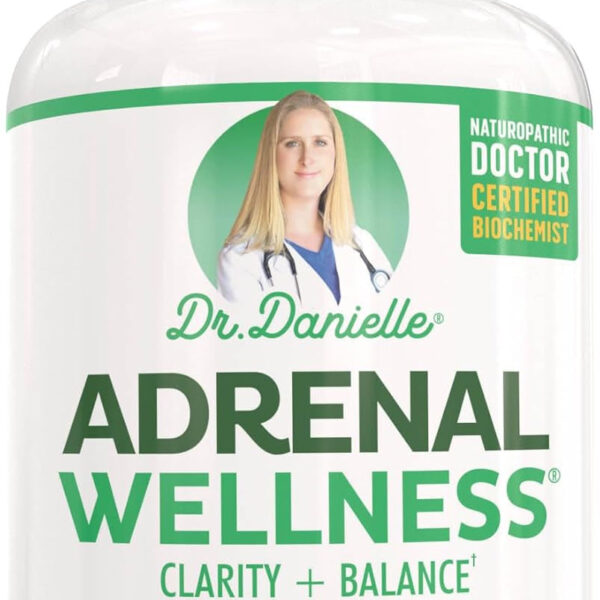 Adrenal Wellness Ashwagandha & More - Organic Mind, Body Support by Dr. Danielle, 120 Capsules