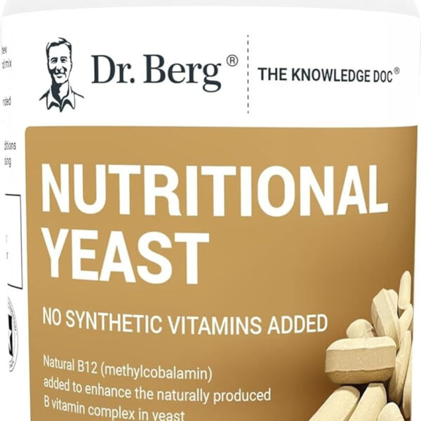 Dr. Berg Nutritional Yeast Tablets – Natural B12 Added - All 8 B Vitamin Complex – Organic Vanilla Flavor - 270 Vegan Tablets Dietary Supplements