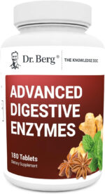 Dr. Berg Advanced Digestive Enzymes with Apple Cider Vinegar - Includes Digestive Health Ingredients like Betaine Hydrochloride (HCI), Ginger Root & Peppermint Leaf - 180 Tablets