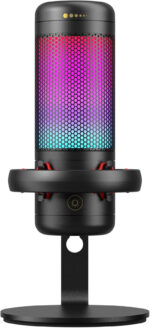 TONOR Gaming Mic, USB Microphone for PC Computer, Cardioid Condenser Mic with Adjustable RGB Modes & Brightness, Quick Mute, Gain Control, for Streaming, Podcasting, Recording, PS4/5 Desktop Mic TC310