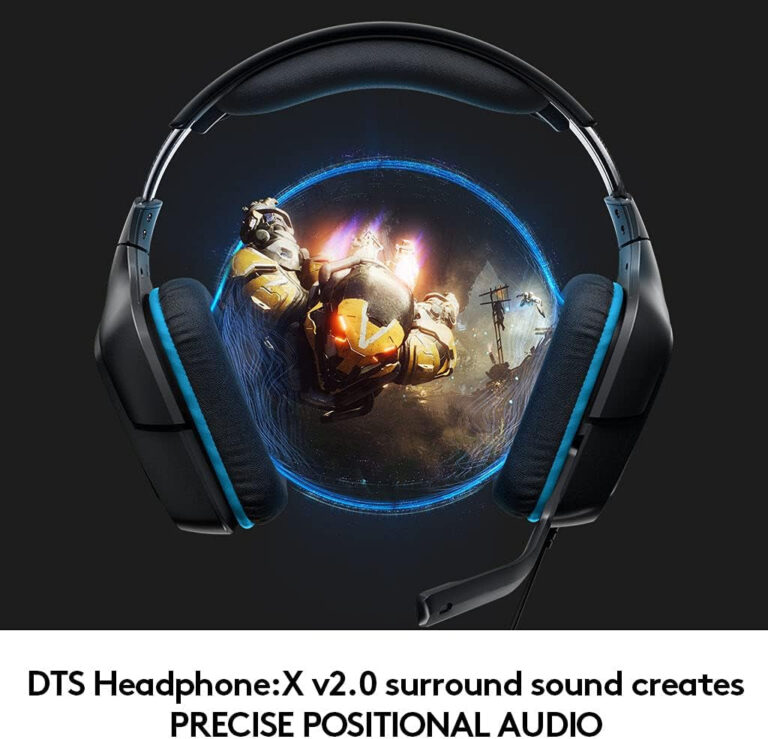 Logitech G432 Wired Gaming Headset, 7.1 Surround Sound, DTS Headphone:X 2.0, Flip-To-Mute Mic, PC (Leatherette) Black/Blue