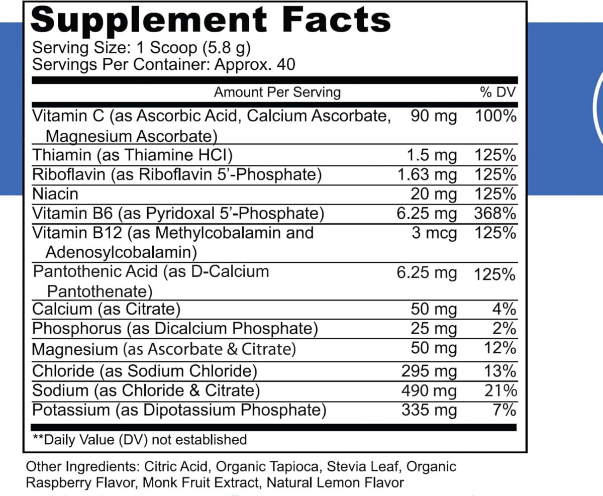 Dr. Danielle'S Original Electrolyte Powder - Hydration Drink Mix Supplement - Boosts Energy & Keto-Friendly - No Maltodextrin & Sugar Free - Raspberry Lemonade Flavor