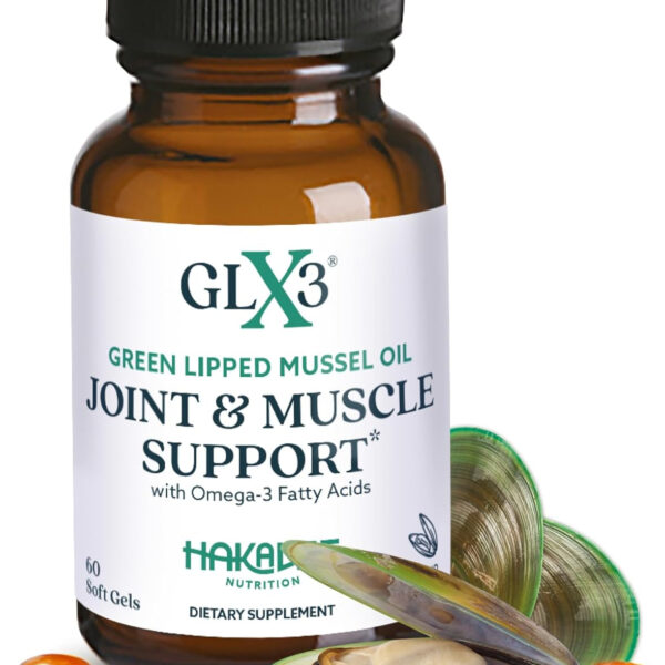 GLX3 Joint Support Extra Strength Omega-3 Supplement | Premium New Zealand Green Lipped Mussel Oil - Comfort, Flexibility, Muscle Recovery - ETA EPA DHA Omega 3 Supplement Capsules by Haka Life