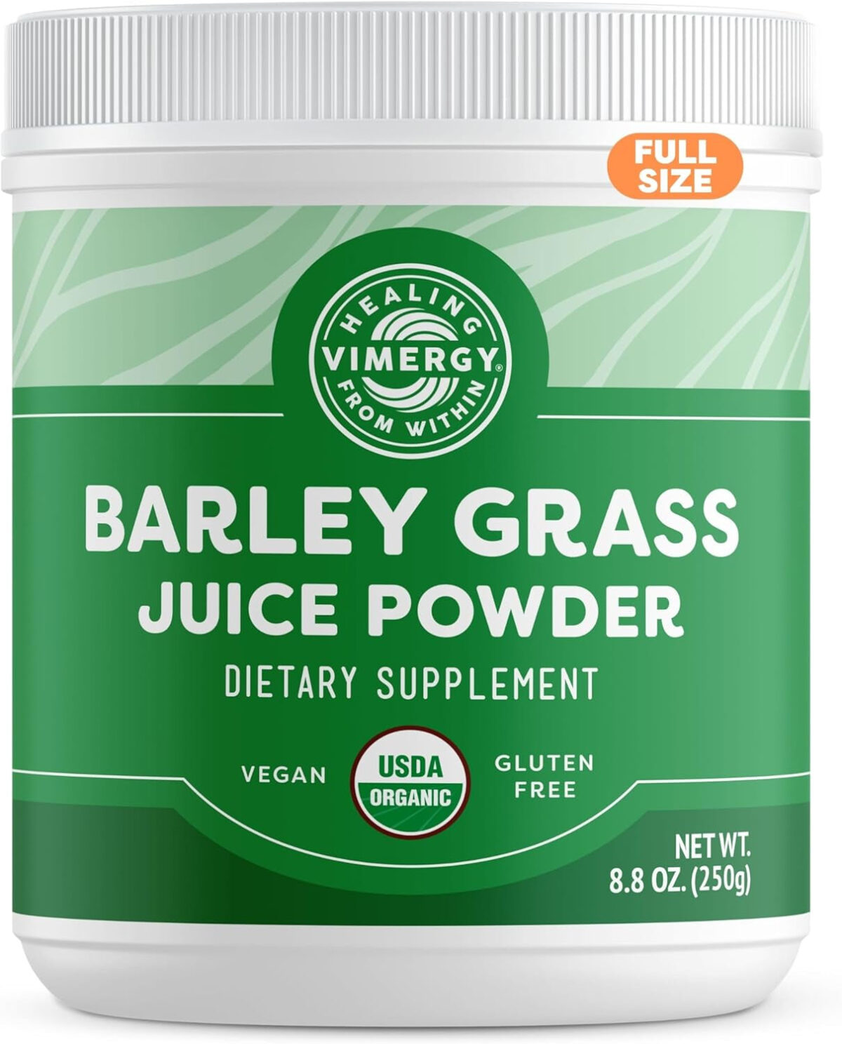 Vimergy Barley Grass Juice Powder – Clean Superfood Formula – Promotes Cardiovascular Health* – Organic, Vegan & Gluten-Free – Regular Size 250G