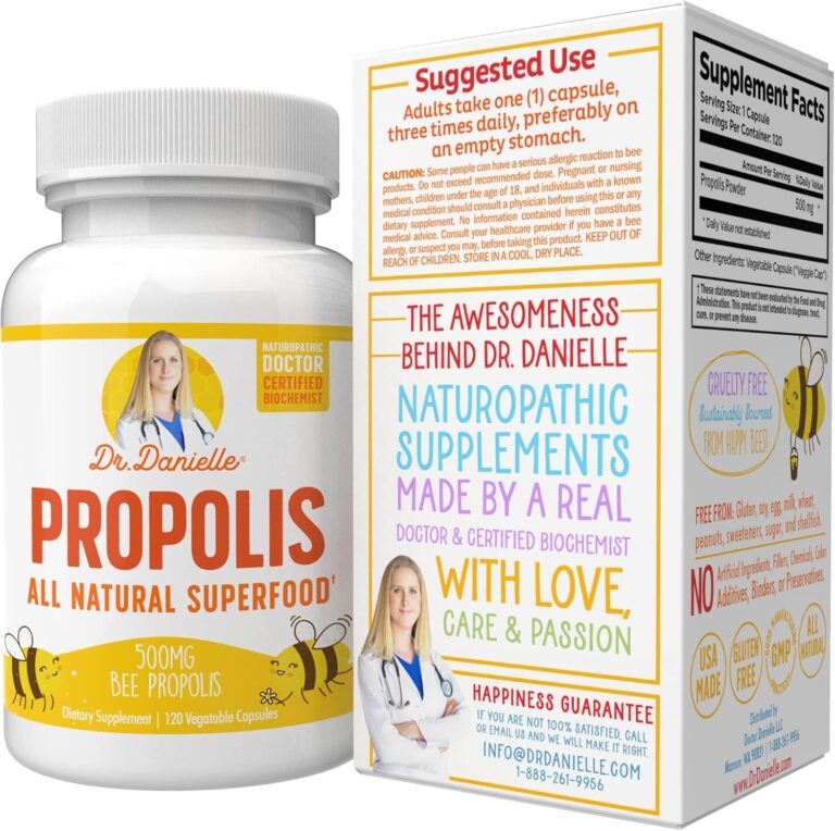 Bee Propolis from Dr. Danielle, Best Bee Propolis Supplement, 500Mg 120 Capsules