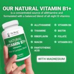 Dr. Berg Natural Vitamin B1 B6 B12 Complex - Allithiamine Vitamin B1 Supplement with 8 Essential Vitamin B Complex for Men & Women Including Thiamin, Niacin, Folate, Magnesium & More - 60 Capsules