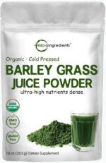 Micro Ingredients Organic Barley Grass Juice Powder, 10 Ounce, Cold Pressed, US Grown, Rich in Immune Vitamin, Fibers, Minerals, Antioxidants and Protein, Support Immune System and Digestion, Vegan