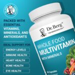 Dr. Berg Whole Food Multivitamin with Minerals - Daily Multivitamin for Men and Women - Includes Premium Whole Food Fruits and Vegetable Blend with Folate, Alpha-Lipoic Acid and More - 60 Capsules