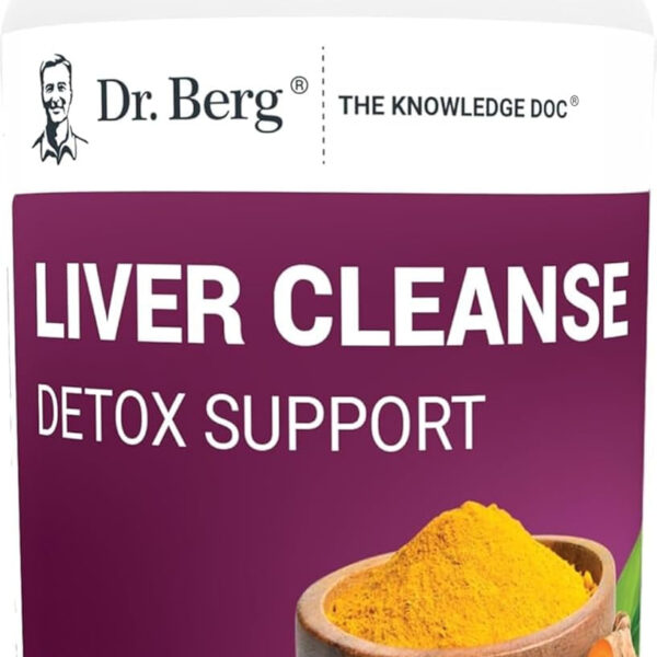 Dr. Berg Liver Cleanse Detox Capsules W/Unique Blend of Milk Thistle, Ox Bile & Folate - Liver Supplement Includes Turmeric, Black Pepper & Choline - 60 Capsules