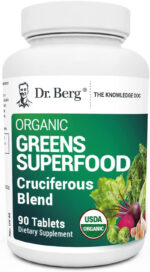 Dr. Berg'S Greens Superfood Cruciferous Vegetable Tablets - Vegetable Supplements for Adults W/ 11 Phytonutrient Super Greens Tablets - Energy, Immune System & Liver Veggie Tablets - 250 Tablets