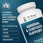 Dr. Berg Adrenal & Cortisol Capsules - Adrenal Supplement & Cortisol Manager - Mood, Focus, Relaxation and Stress Support - Adrenal Supplements with Ashwagandha Extracts - 60 Capsules