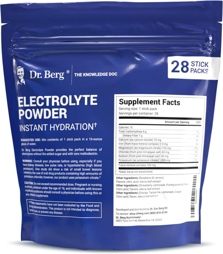 Dr. Berg Sugar Free Electrolyte Powder Packets (Variety Pack) - Daily Electrolyte Drink Mix - 28 Total Hydration Packets Sugar Free - Keto Electrolytes Powder Packets No Sugar - 7 Delicious Flavors