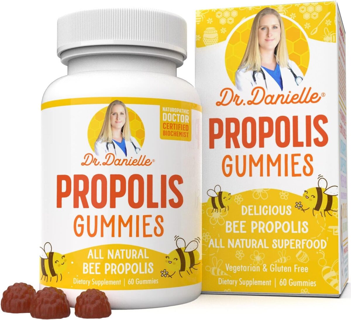 Bee Propolis from Dr. Danielle, Best Bee Propolis Supplement, 500Mg 120 Capsules