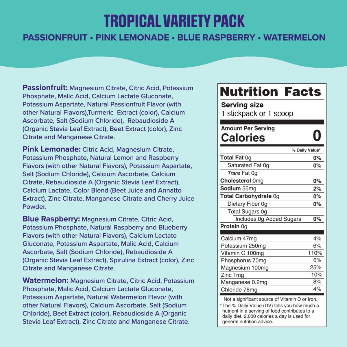 Ultima Replenisher Daily Electrolyte Drink Mix – Tropical Variety & 5-Flavor Variety, 20 Stickpacks – Hydration Packets with 6 Electrolytes & Minerals – Keto, Non-Gmo & Sugar-Free Electrolyte Powder