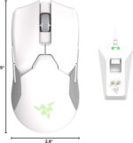 Razer Viper Ultimate Lightweight Wireless Gaming Mouse & RGB Charging Dock: Hyperspeed Wireless Technology - 20K DPI Optical Sensor - 74G Lightweight - 70 Hr Battery - Mercury White