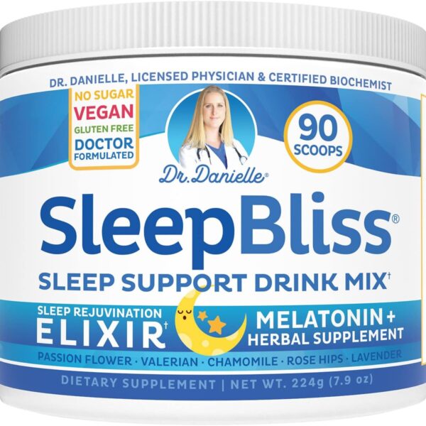 Doctor Danielle Sleep Bliss - All Natural Melatonin Sleep Supplement, Support & Relief Drink Mix