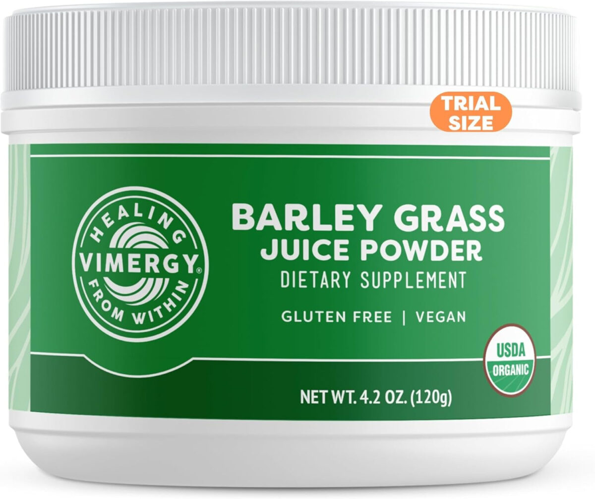 Vimergy Barley Grass Juice Powder – Clean Superfood Formula – Promotes Cardiovascular Health* – Organic, Vegan & Gluten-Free – Regular Size 250G