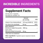 Dr. Berg Black Elderberry Capsules (Advanced Immune Support*) with 15,000 IU Vitamin D, 60 Mg of Zinc, & 90 Mg of Camu Camu - (4-In-1) Sambucus Elderberry Immune Support Supplement - 90 Capsules