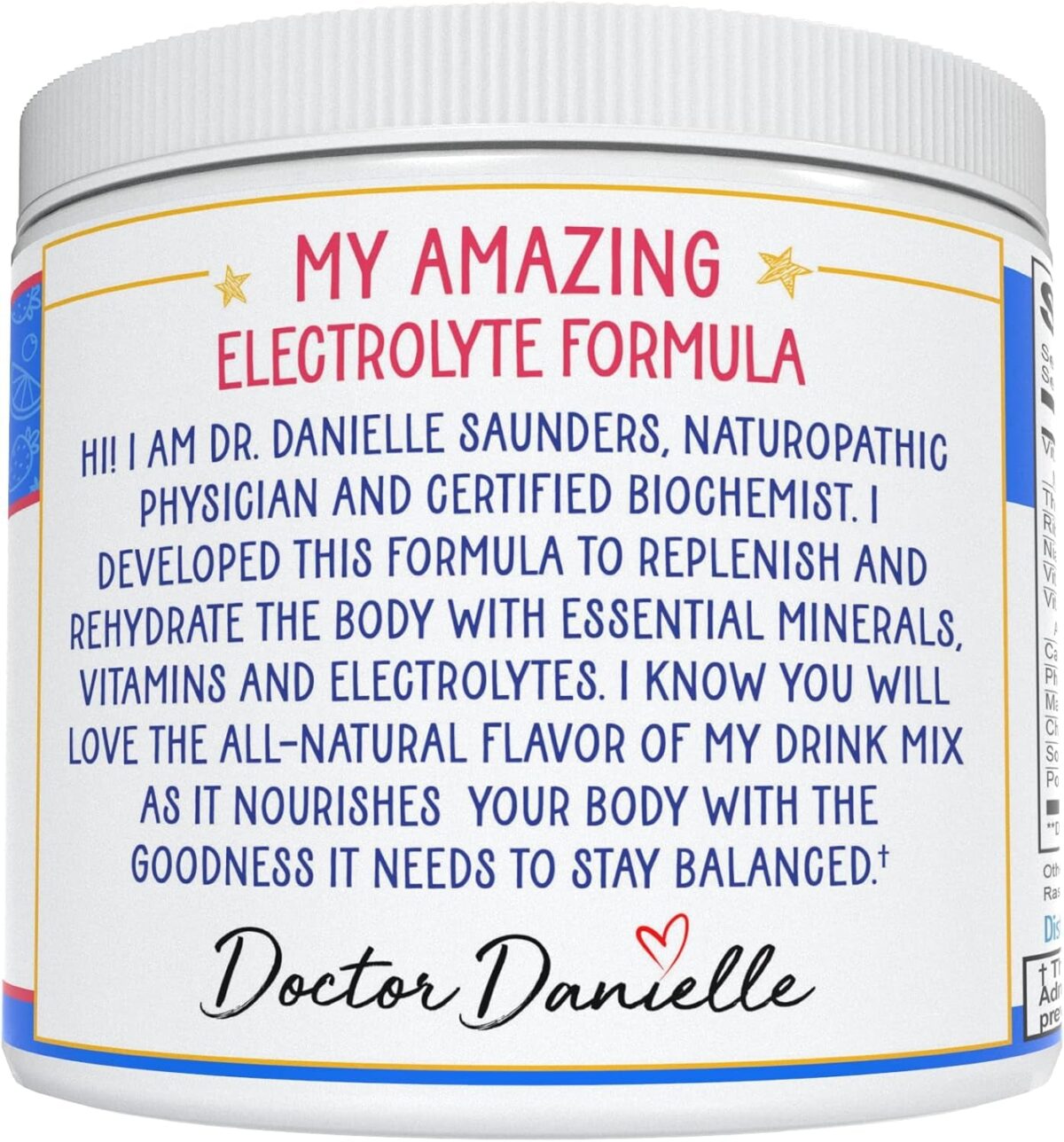 Dr. Danielle'S Original Electrolyte Powder - Hydration Drink Mix Supplement - Boosts Energy & Keto-Friendly - No Maltodextrin & Sugar Free - Raspberry Lemonade Flavor