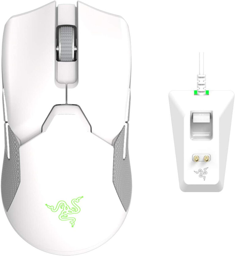 Razer Viper Ultimate Lightweight Wireless Gaming Mouse & RGB Charging Dock: Hyperspeed Wireless Technology - 20K DPI Optical Sensor - 74G Lightweight - 70 Hr Battery - Mercury White