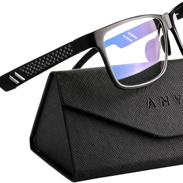 ANYLUV Blue Light Blocking Glasses Men Computer Gaming Glasses Lightweight Al-Mg Metal anti Eyestrain UV400 Clear Lens Eye Protection