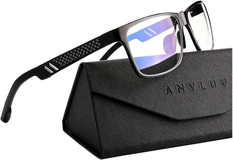 ANYLUV Blue Light Blocking Glasses Men Computer Gaming Glasses Lightweight Al-Mg Metal anti Eyestrain UV400 Clear Lens Eye Protection