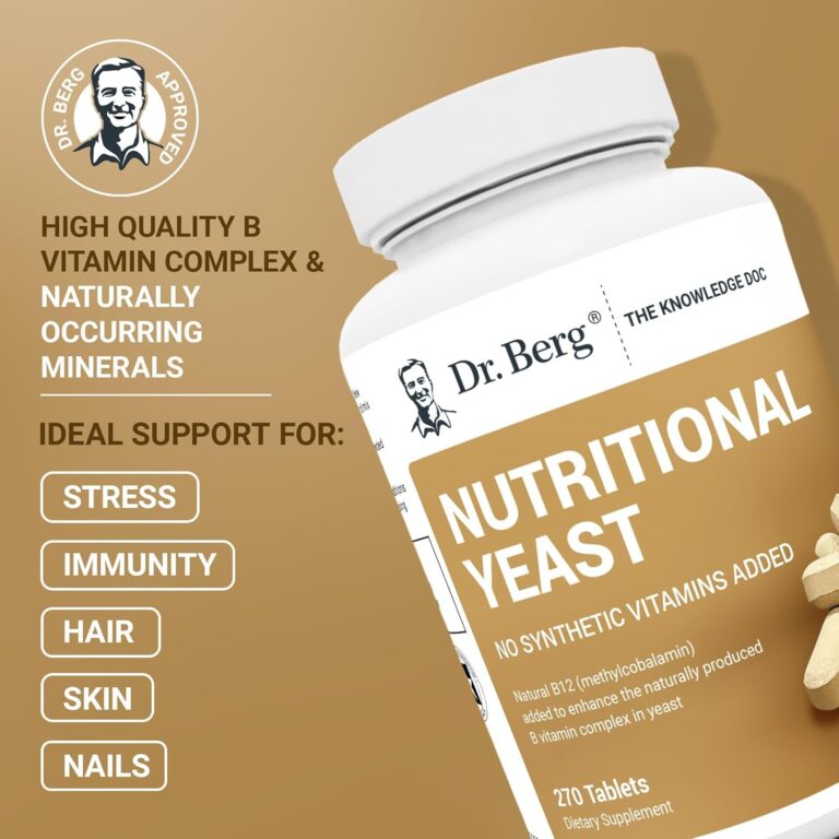 Dr. Berg Nutritional Yeast Tablets – Natural B12 Added - All 8 B Vitamin Complex – Organic Vanilla Flavor - 270 Vegan Tablets Dietary Supplements