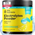 KEY NUTRIENTS Multivitamin Electrolytes Powder No Sugar - Refreshing Lemonade Electrolyte Powder - Sodium & Energy Supplement - Hydration Powder - No Calories - 90 Servings - Made in USA