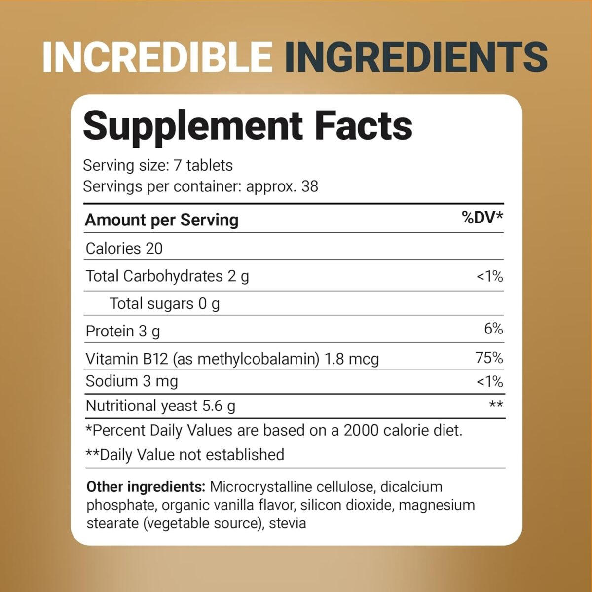 Dr. Berg Nutritional Yeast Tablets – Natural B12 Added - All 8 B Vitamin Complex – Organic Vanilla Flavor - 270 Vegan Tablets Dietary Supplements