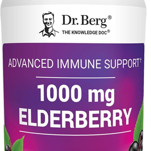 Dr. Berg Black Elderberry Capsules (Advanced Immune Support*) with 15,000 IU Vitamin D, 60 Mg of Zinc, & 90 Mg of Camu Camu - (4-In-1) Sambucus Elderberry Immune Support Supplement - 90 Capsules