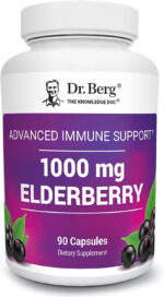 Dr. Berg Black Elderberry Capsules (Advanced Immune Support*) with 15,000 IU Vitamin D, 60 Mg of Zinc, & 90 Mg of Camu Camu - (4-In-1) Sambucus Elderberry Immune Support Supplement - 90 Capsules