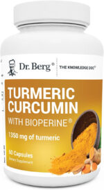 Dr. Berg (Only 2 per Day) Turmeric Supplement with Black Pepper (Bioperine) - 1350 Mg Turmeric Curcumin Supplement with 95% Curcuminoids – Turmeric Curcumin with Black Pepper – 60 Turmeric Capsules