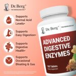 Dr. Berg Advanced Digestive Enzymes with Apple Cider Vinegar - Includes Digestive Health Ingredients like Betaine Hydrochloride (HCI), Ginger Root & Peppermint Leaf - 180 Tablets