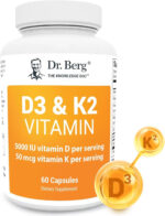 Dr. Berg Vitamin D3 K2 W/Mct Powder - Includes 10,000 IU of Vitamin D3, 100 Mcg MK7 Vitamin K2, Purified Bile Salts, Zinc & Magnesium for Ultimate Absorption - K2 D3 Vitamin Supplement - 120 Capsule