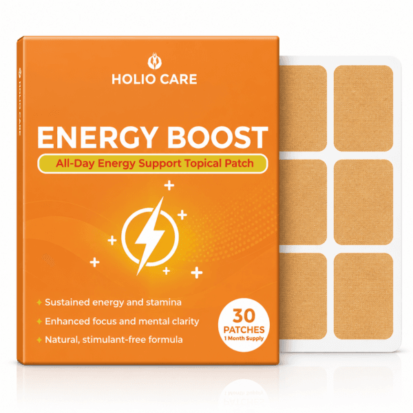 Holio Care Energy Boost Patch — Daily Transdermal Support for Focus, Stamina & Vitality | Natural, Sugar-Free (30-Day Supply)