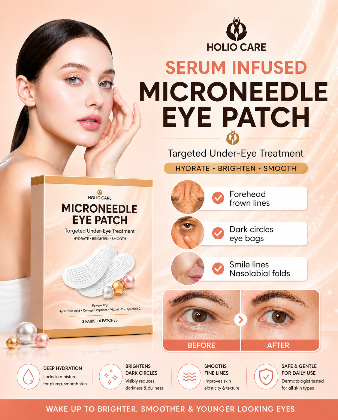 Reveal Brighter, Refreshed Eyes Advanced Microneedle Technology for Smoother, Hydrated Under-Eyes