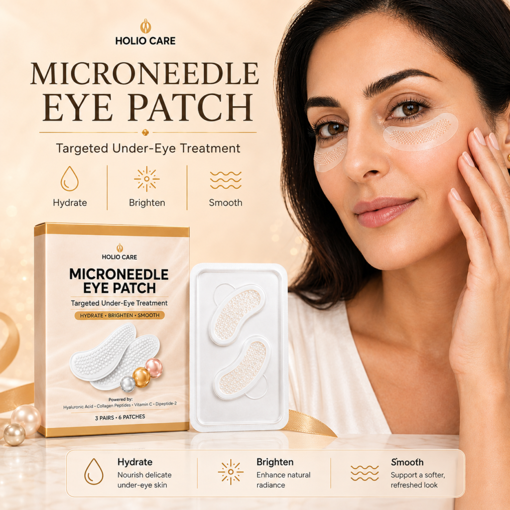 Holio Care Microneedle Eye Patch for the appearance of dark circles and puffiness, hydrating under-eye patches