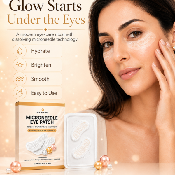 Holio Care Microneedle Eye Patch for the appearance of dark circles and puffiness, hydrating under-eye patches